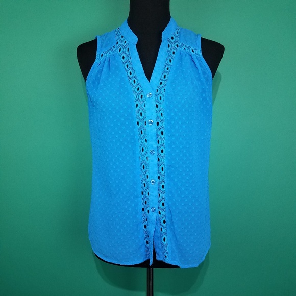 Papermoon Tops - Papermoon Sleeveless Swiss Dot Blouse